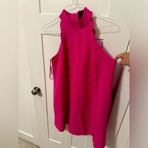 Ted Baker London Hot Pink Mock Neck Sleeveless Dress - L